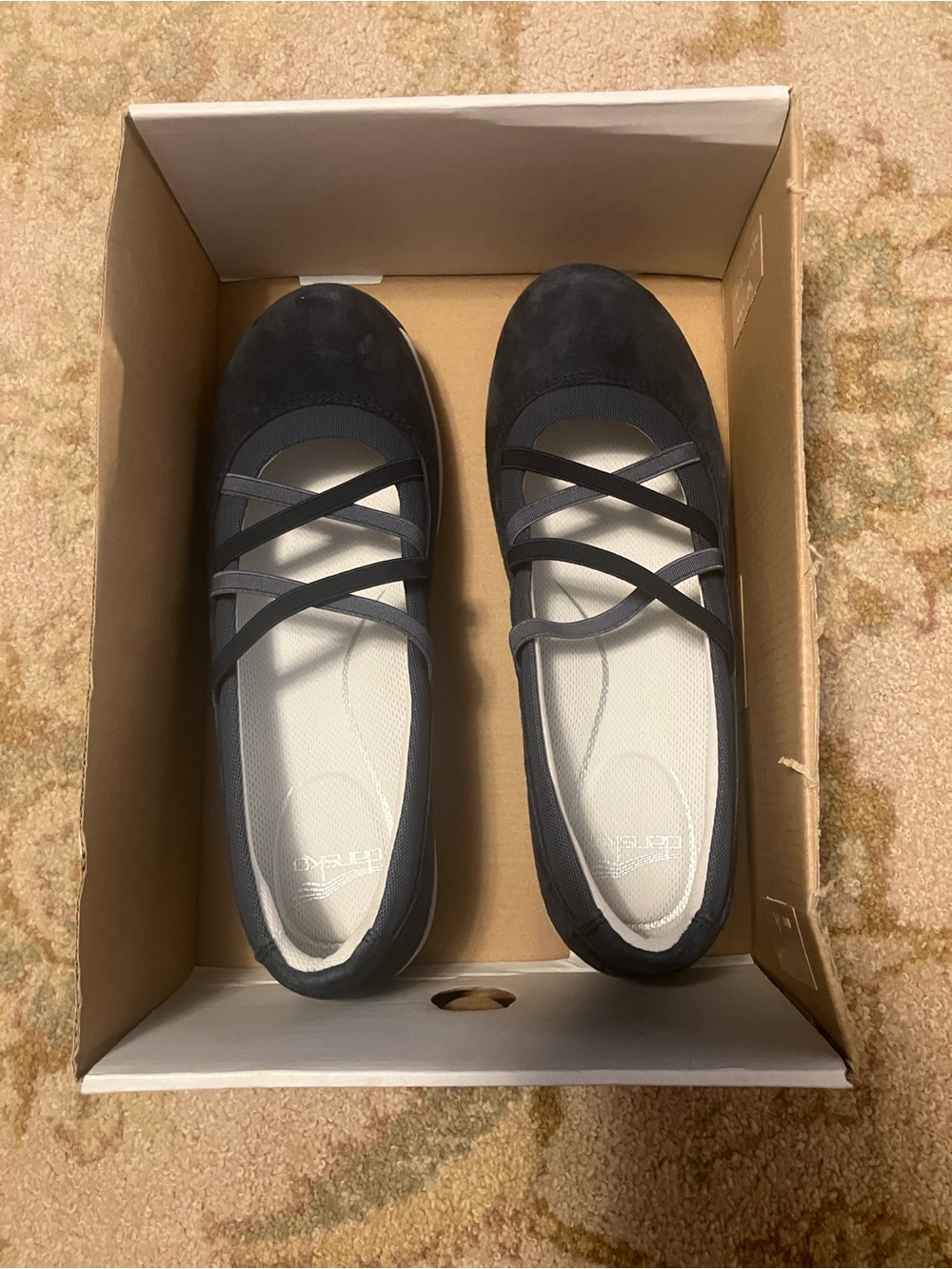 Dansko Harper Suede Mary Janes, Sz 39, Navy